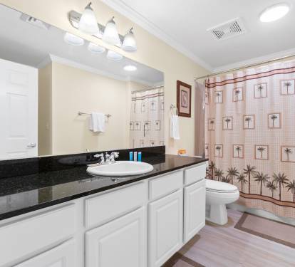 Hallway bathroom granite counters