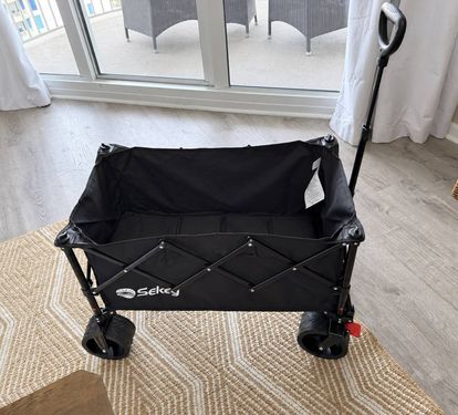 You'll have use of this beach wagon, which will eliminate carrying your gear across the street to the beach.