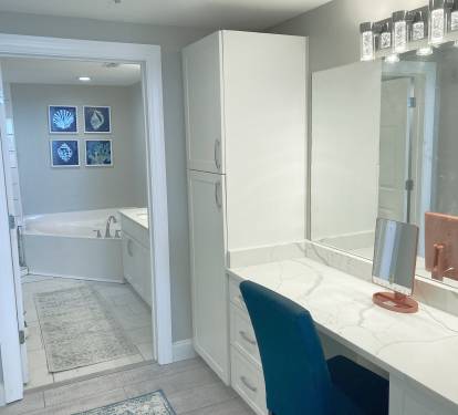 Master Bathroom & Makeup Area