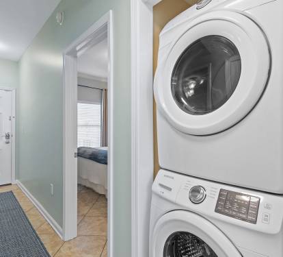 Enjoy the convenience of a full-size washer and dryer right in the condo. 