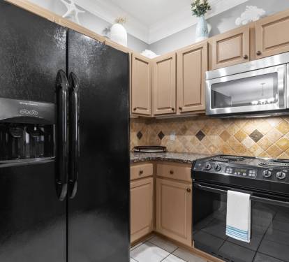 Fully equipped kitchen with modern appliances