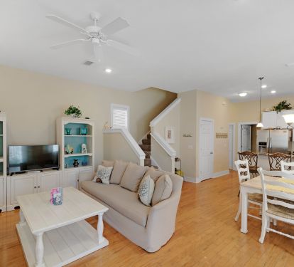 This adorable cottage features an open floor plan 