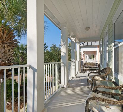 Patio furniture on the lower entry and upper decks provide lots of outdoor seating!