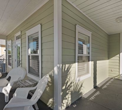 Balcony can be accessed from both upstairs bedrooms