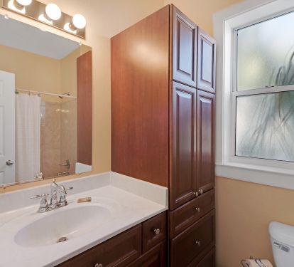 guest bath attached to bunk room