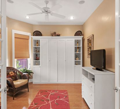 first floor bedroom/study has a queen size murphy bed!