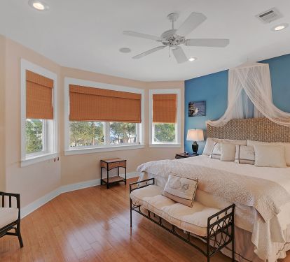 Master suite is on the second floor and features a King bed and flat screen tv