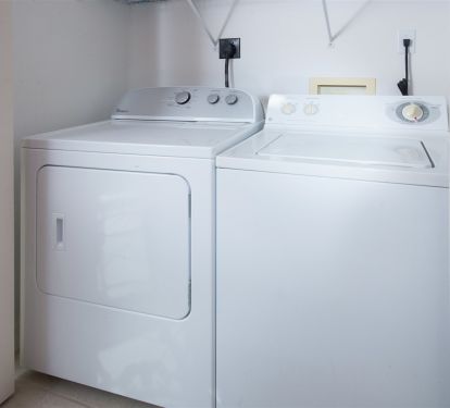 Full size washer and dryer for all your laundry needs.