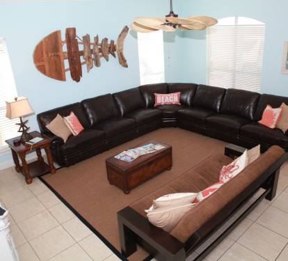 Largest living space in Emerald Shores...the sofa has FIVE recliners!