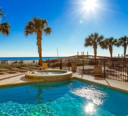 Pool,  jacuzzi and sunning area