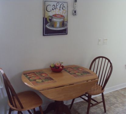 Seating and place settings for four