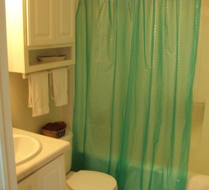 Shower and tub with extra towels