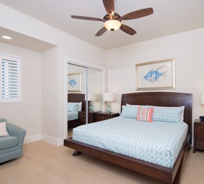 Second guest bedroom includes King bed with private bathroom with walk in shower