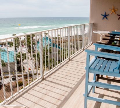 Great views from the comfortable balcony furniture