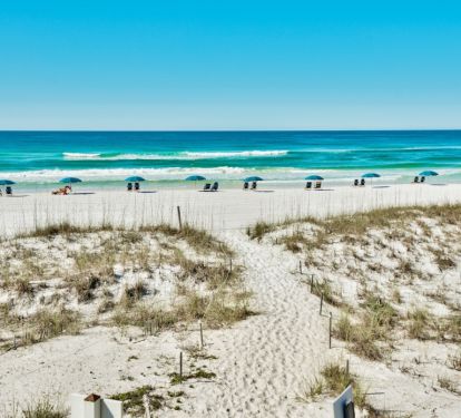 White sugary sand and emerald green waters