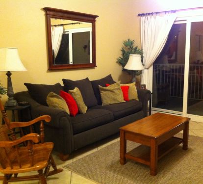 The comfortable sofa includes a Queen sized bed