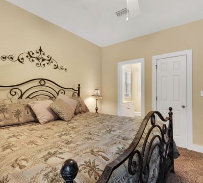 second master has king bed, large flat sreen tv and attached bath