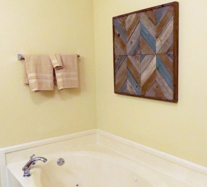 Master Bath, jetted tub and large walk in shower with duel shower heads