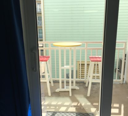 Balcony with indirect gulf view, New patio door