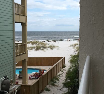 Indirect gulf view from patio - very close to the water!