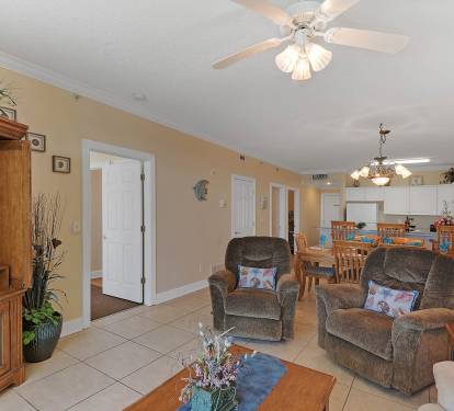 Plenty of comfortable seating and close to the kitchen, too!!