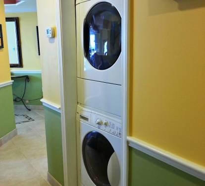 Large HE Washer &amp; Dryer inside the unit. Please use HE products in Washer &amp; Dryer.