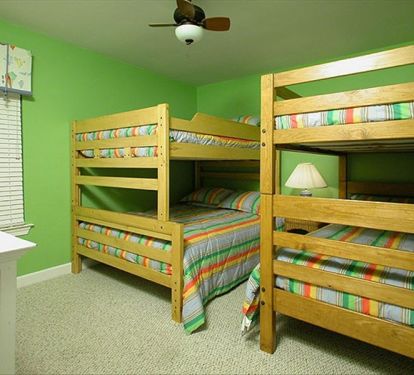 Our upstairs bunk room is perfect for kids or adults