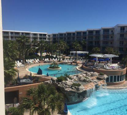Upper Deck has heated pool, splash pad area and shaded playground 