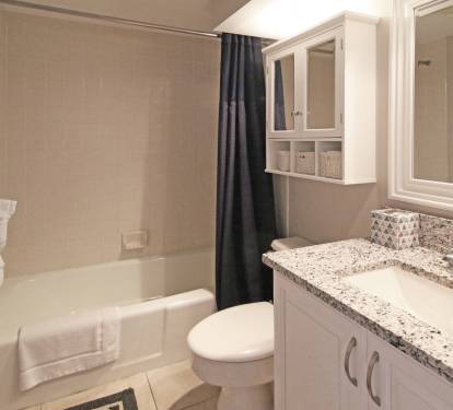 Second bathroom has a tub/shower combination.