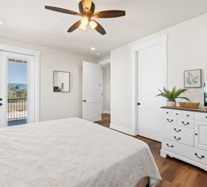 Middle Level Rear Master Bedroom w/ Luxurious Bathroom and Deck Access