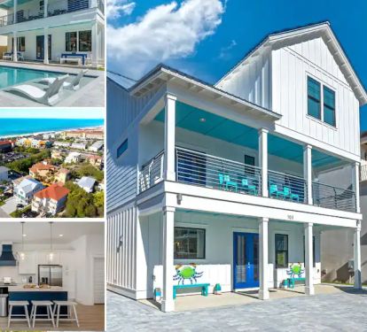 Mariner-2 Newly built in 2024, Mariner is a designer-grade, beach home that sleeps 21 guests. Three different living spaces. Featuring seasonally heated pool with splash deck alfresco poolside dining. Just steps away from private, gated beach access.