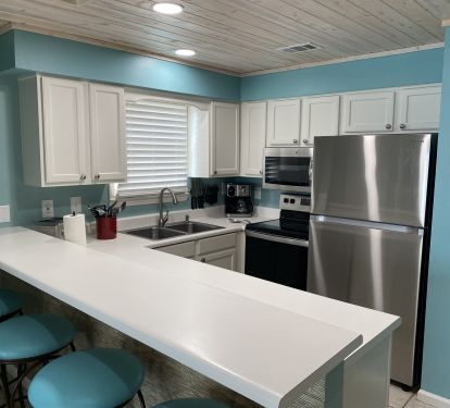 Kitchen - West End Window with view of beach and Gulf of America