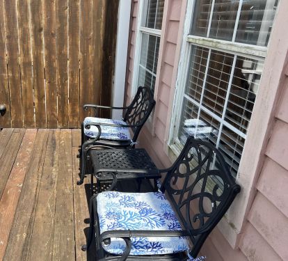 Private deck off Kitchen/Dining room