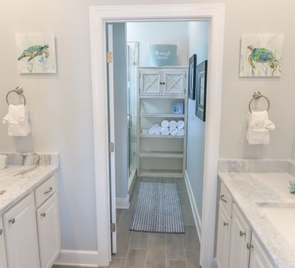Master Bath with Double Vanity and Walk In Shower