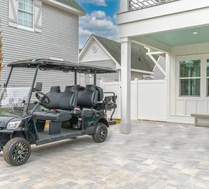 Iris-5 No need to speed a fortune or waste your vacation time fussing with rentals. Iris includes a 2024 6 seat golf cart, 2 paddleboards and 1 gas grill (propane included).