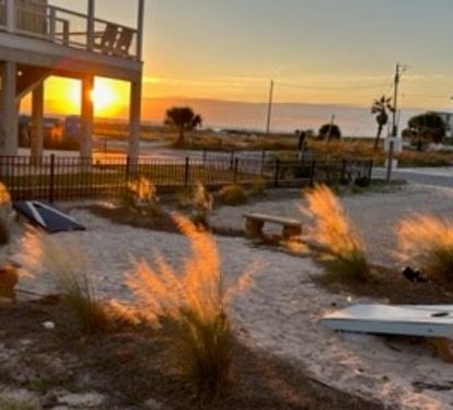 Sunset and cornhole- a perfect combination!