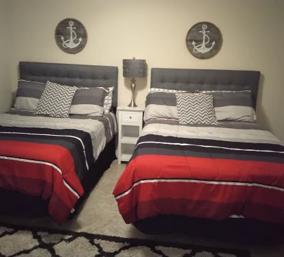 Two double beds in third bedroom.