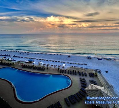 Amazing Sunrise from our 802 sq ft wrap around balcony overlooking beach &amp; Gulf