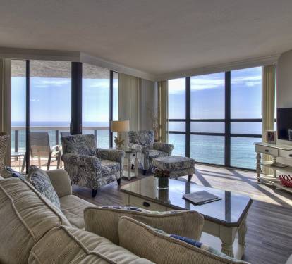 Living room - 55" flat screen TV - Million Dollar Views of the Emerald Waters