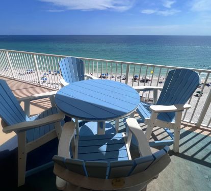 Pollywood Chairs &amp; Table on our wrap around balcony with Gulf view