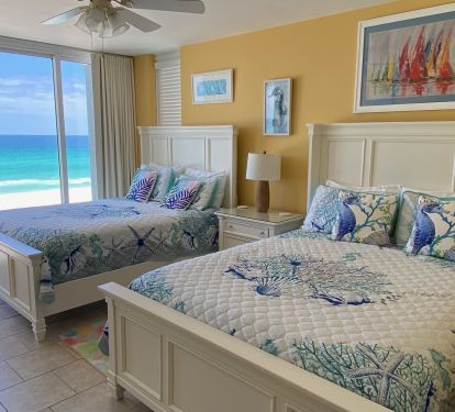 Enjoy the Serenely Decorated Bedroom Overlooking the Gulf