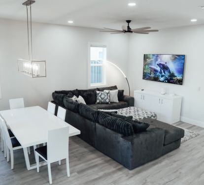 living room and dining room