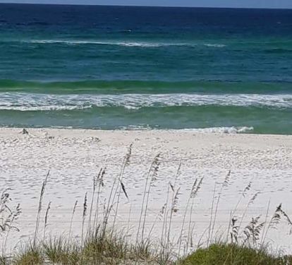 Beautiful white sand &amp; emerald green &amp; blue water for miles