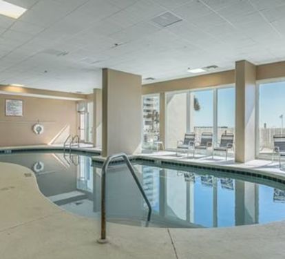 Heated indoor pool in case mother nature is not cooperating.