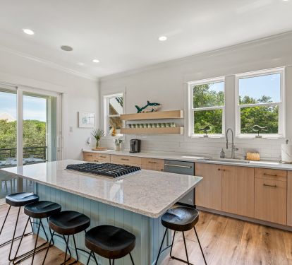 Kitchen with Balcony View