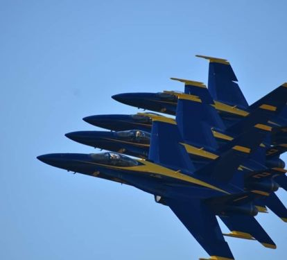 Blue Angels Fly by on Gulf Shores Beach