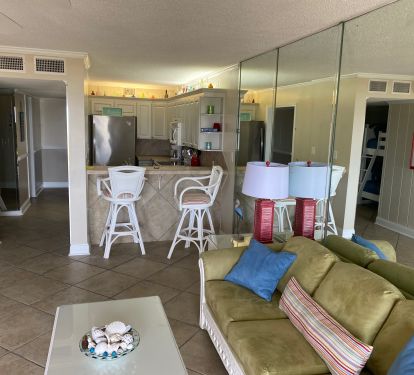 Living room and kitchen area