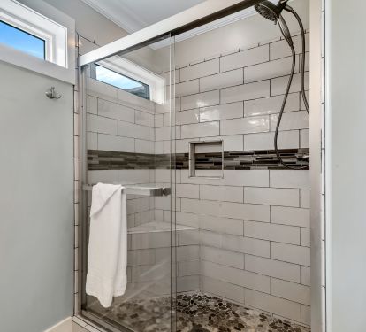 3rd Floor Master King bathroom with shower and soaking tub.