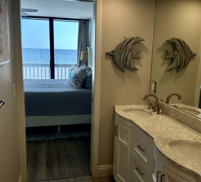 View of ocean standing from bathroom!