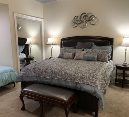 Bedroom #2 with King bed &amp; Single Bed &amp; private bathroom w/ tile walk-in shower